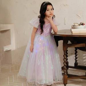 Robe de princesse pour filles, robe de soirée formelle pour enfants, costume d'anniversaire, tenue de cosplay, robe en tulle et maille pour l'été - Product Image 5