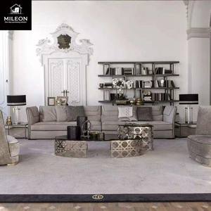 أحدث مجموعة أثاث غرفة المعيشة الإيطالية العصرية، أريكة زاوية فاخرة على شكل حرف L مصنوعة من الجلد الأصلي حسب الطلب وكبيرة الحجم - Product Image 4