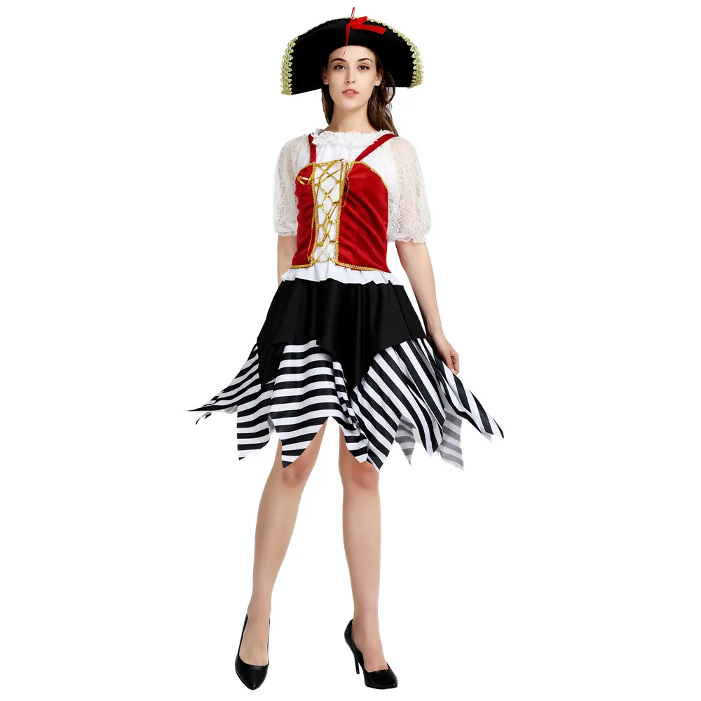 Halloween Cosplay Costume Capitaine Spectacle Costumes Hommes Femmes Adulte Pirate Anime Cosplay Costume