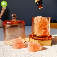 Pot en verre écologique de haute qualité avec pierres de cristal pour diffuseur d'aromathérapie, décoration maison/bureau/mariage, cadeau