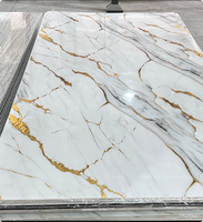 Planche en PVC marbré brillant, feuille de marbre UV, panneau stratifié 1220*2440mm, feuille de marbre PVC pour la décoration murale