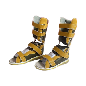 Sandales en cuir haut orthopédiques colorées enfants avec chaussures de paralysie cérébrale semelle intérieure de Correction d'hémiplégie pieds plats antidérapants - Product Image 1