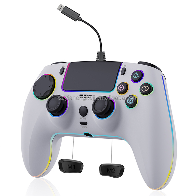 SZ-5005W Wired USB Cable Macro-programming P5 Game Controller for PS5 Slim Pro Video Console Gamepad with Hall Trigger RGB Light
