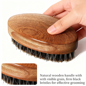 ชุดหวีแปรงเคราไม้ธรรมชาติสำหรับผู้ชายแปรงเคราขนแปรงสำหรับหนวด - Product Image 6