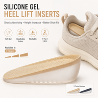 Semelles rehausseuses en gel de silicone pour talon, invisibles, absorbant les chocs, 3 niveaux, pour hommes et femmes, pour baskets, bottes et mocassins plats
