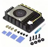 Papan Pengembangan Modul Inti Komputer Raspberry Pi 5 dengan Heatsink Hitam