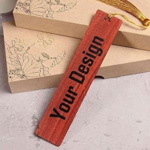 Marcapáginas de Madera Rectangular Personalizable con Grabado DIY, Ideal para Regalos de Bienvenida, Diseño Culturalmente Creativo - Product Image 1
