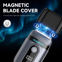 Rasoir électrique rechargeable professionnel pour hommes, étanche IPX7, double lame, rasoir pour le visage et la barbe, utilisation domestique et en voyage, type C