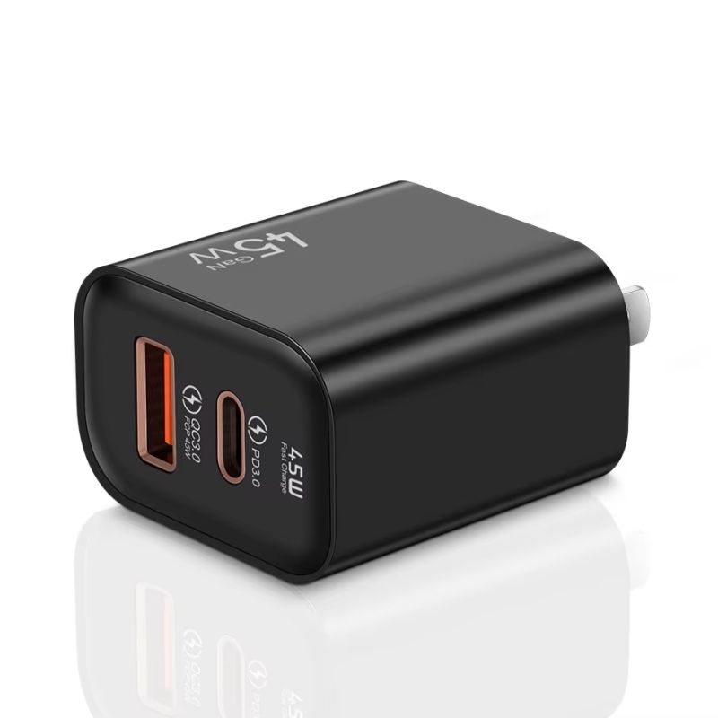 Chargeur de couleur noire avec boîte d'emballage