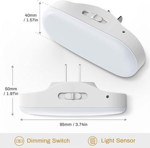 ZHILAI Mini Lámpara Nocturna LED Blanca Cálida Moderna, Brillo Regulable, Ahorro de Energía, Sensor de Luz, Enchufe de Pared, para Dormitorio, Habitación Infantil, Baño - Product Image 6