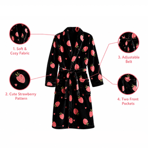 Pigiama Invernale in Flanella, Comoda Camicia da <span class=keywords><strong>Notte</strong></span> a Maniche Lunghe con Cintura, Abbigliamento Confortevole per Casa e <span class=keywords><strong>Notte</strong></span>, Pigiama Smock per Donne - Product Image 5