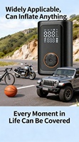 Nouveau compresseur d'air portable sans fil 12V pour voiture, manomètre numérique, arrêt automatique ABS, moniteur de pression des pneus, lumière d'urgence