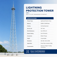 Torre di Protezione contro i Fulmini Monopolare in Acciaio Zincato a Caldo Resistente alle Intemperie per Telecomunicazioni e Segnalazione Ferroviaria