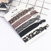 Bphne Lot d'accessoires capillaires tendance : Élastiques à cheveux imprimés, Élastiques à cheveux pliables en ruban et Attaches-queue de cheval pour femmes et filles