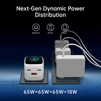 Cargador Superrápido GaN de 65W con Múltiples Puertos USB-C PD QC3.0 PPS, para iPhone, Mac, Samsung, Enchufe del Reino Unido, Proveedor de Fábrica, Venta al por Mayor, con Pantalla
