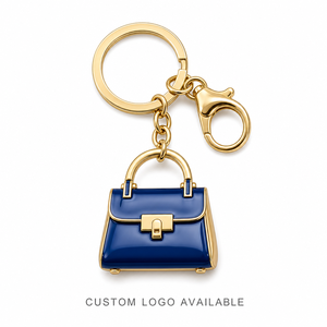 Porte-clés en métal personnalisé avec logo, breloques multiples, émail doré, sac à main, tour Eiffel, carte postale, mode, cadeau pour femme, vente en gros - Product Image 2