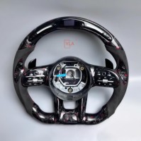 Volant en cuir suédé et fibre de carbone avec LED personnalisables pour Benz Smart Fortwo 451 453