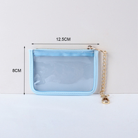 Dompet Mini Lucu 10 Warna Grosir Pabrik, Tempat Kartu untuk Anak Laki-laki dan Perempuan, Warna Jelly Cerah, Dompet Koin PVC Vinyl Transparan dengan Gantungan Kunci