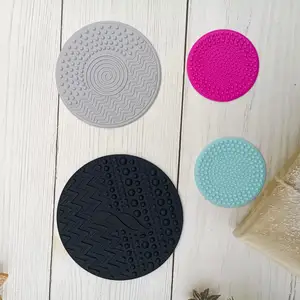 Многоцветный силиконовый коврик для чистки макияжа, 6 см, 8 см, 10 см