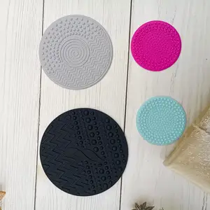 6Cm 8 Cm 10Cm Zwart Grijs Roze Groen Siliconen Meerkleurige Make-Up Borstel Reiniger Mat Cosmetische Make-Up Borstel Reinigingspad