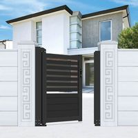 Puerta de entrada de aluminio resistente al sal para zonas costeras Prima, con lamas horizontales y recubrimiento en polvo, para casas de playa y patios.