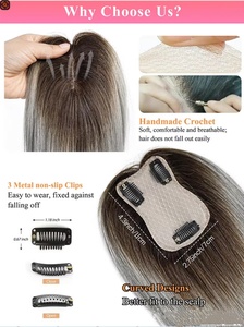 Topper de Cabello Virgen Europeo 5x7 Transpirable con Clip, Simulación de Cuero Cabelludo Natural para Reemplazo Capilar en Mujeres Blancas - Product Image 2