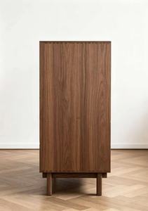 Modern Solid Wood <b>Chest</b> Of Drawers Walnut Finish 5 Drawer <b>Storage</b> Cabinet For Bedroom Home Furniture Minimalist Design - Product Image 6