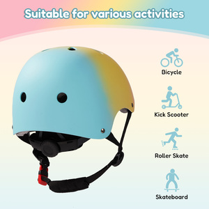 Casque de vélo dégradé pour enfants, coque ABS, 11 aérations, casque de sécurité réglable pour vélo, skateboard, scooter, patins à roulettes, sports - Product Image 5