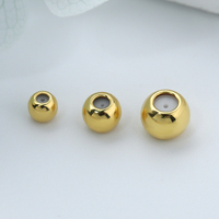 Perles rondes à gros trous en silicone plaqué or 18 ct pour bracelet, logo de fabrication de bijoux, vente en gros