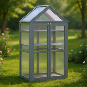 Invernadero D0100X35PL2 con Estructura de Aluminio, 32 x 19 x 54, Acabado Gris, con Estantes Ajustables y Puertas Dobles - Product Image 2