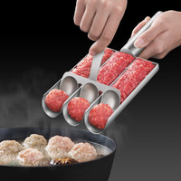 Produk Tren 2026 Produk Baru Peralatan Dapur Profesional Sendok Pembuat Bakso Stainless Steel 304 Sendok Cetakan Pembuat Daging