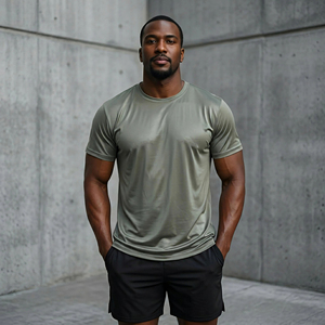 Camiseta Deportiva con Serigrafía Personalizada de Fábrica China para Correr, Absorbe la Humedad, Maratón, Entrenamiento al Aire Libre, Gimnasio, para Hombre - Product Image 1