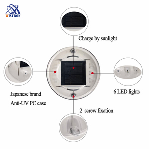 4 способа 8 шт. пластиковый маркер для тротуара ip68 Водонепроницаемый Солнечный светодиодный ударный дорожный стержень - Product Image 2