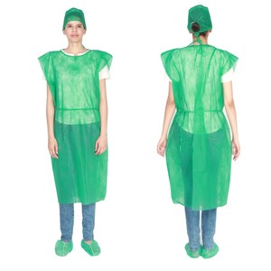 <span class=keywords><strong>Bata</strong></span> de pacientes Desechable de manga corta sin mangas, tela de PP SMS con espalda abierta, Polipropileno Desechable - Product Image 1