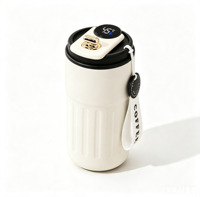 Bouteille d'eau isotherme de 450 ml avec affichage intelligent de la température, gobelet à café en acier 304 qui garde au froid, tasse portable avec sangle de poignet