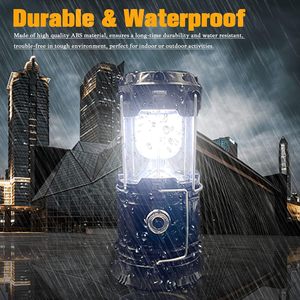 Portable LED Camping <b>Lantern</b> With <b>Solar</b> Charging Metal Body IP65 Waterproof 5000K Daylight For <b>Outdoor</b> Use - Product Image 4