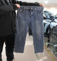 Jeans américains pour femme, pantalons en denim vintage usagés, vente en gros en vrac pour les acheteurs de vêtements de seconde main