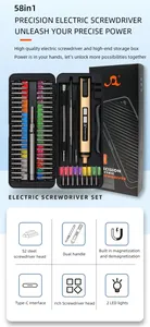 Set di cacciavite elettrico 58 in 1 strumenti di precisione ricaricabile Mini piccolo <span class=keywords><strong>Kit</strong></span> <span class=keywords><strong>per</strong></span> Xiaomi orologio cellulare strumento di riparazione - Product Image 6