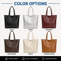 Sac fourre-tout en cuir PU texturé marron cognac, sac à main minimaliste à bandoulière avec poche avant, sac de transport quotidien en cuir végétalien