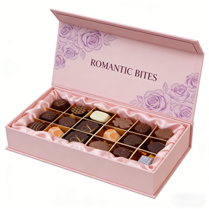 Scatola per Macaron Personalizzata Economica di Lusso Rosa con Apertura Scorrevole e Custodia in Plastica Trasparente - Product Image 1