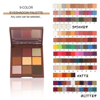 Palette de fards à paupières neutres nude 9 couleurs en gros, étiquette privée personnalisée, fard à paupières mat et pailleté imperméable, logo personnalisé, faible MOQ