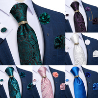 Dasi Sutra Jacquard Paisley Merah Biru Hijau Zaitun Kasual Solid Baru untuk Pria, Bros Pin, Cincin Dasi, Aksesoris Pesta Pernikahan