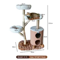 Arbre à chat en bois massif, structure d'escalade pour chat, maison pour chat, design intégré, modèle 12, style minimaliste, utilisation toute l'année, arbre à chat Hebei