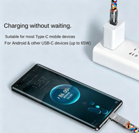 Câble USB portable tressé en nylon, conducteur en cuivre pur, charge rapide, connecteur en alliage de zinc Type-C, 30 cm, pour batterie externe et appareil photo