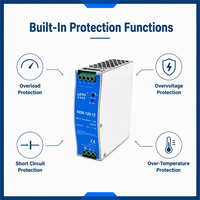 Alimentation universelle à découpage AC-DC LEYU NDR-120-12 120W 24V 5A, boîtier métallique, montage sur rail DIN, 60Hz 220V/110V