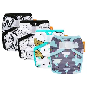 Happyflute New Arrival waterproof baby diaper cover washable Hook and loop diaper cover