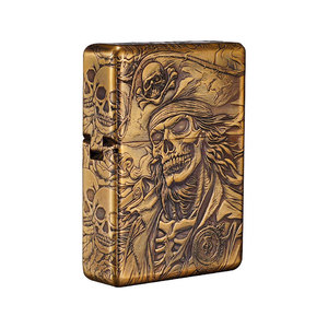 <span class=keywords><strong>Briquet</strong></span> à kérosène vintage en laiton - Design en relief 3D, <span class=keywords><strong>briquet</strong></span> en métal rechargeable pour fumeurs et collectionneurs - Product Image 1