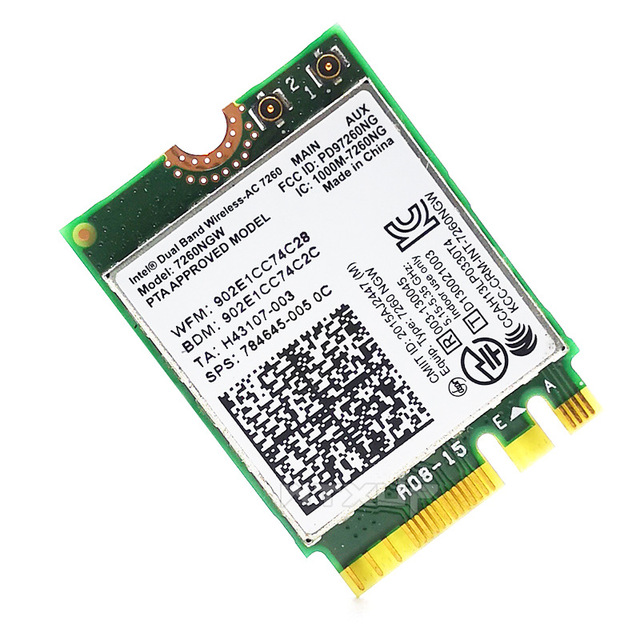 7260NGW AC 1200M 2.4G/5G Dual-band Internal NGFF Stock Gigabit WIFI Wireless Network Card 4.0 for