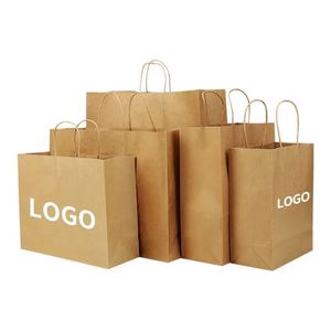 Bolsas de Papel Kraft Personalizadas con Logotipo, Reciclables, para Llevar Comida, Regalos, Compras, Bolsas de Papel Marrón Económicas con Asas - Product Image 6