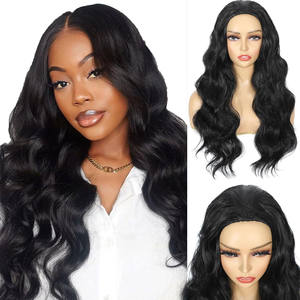 Perruque longue et <span class=keywords><strong>droite</strong></span> noire africaine tendance pour femmes, perruques brésiliennes et vietnamiennes moelleuses et douces, perruque sans colle en gros - Product Image 3